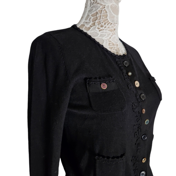 Corey Lynn Calter fun buttons, embroidery and pockets cropped cardigan size S - Picture 3 of 7
